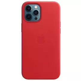 Чехол Apple Leather Case with MagSafe MHKJ3ZE/A для iPhone 12 Pro Max red