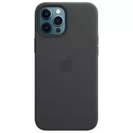 Чехол Apple Leather Case with MagSafe MHKM3ZE/A для iPhone 12 Pro Max black