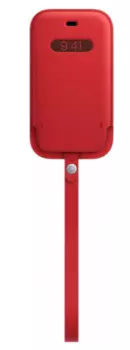 Чехол Apple Leather Sleeve with MagSafe MHMR3ZE/A для iPhone 12 mini, red