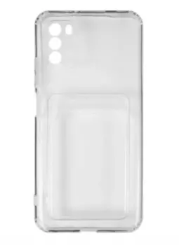 Чехол Red Line УТ000027270 накладка, силикон iBox Crystal для Xiaomi Poco M3, с кардхолдером (прозрачный)