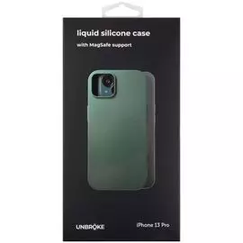 Чехол UNBRKE УТ000027804 liquid silicone case MagSafe support для iPhone 13 Pro, зеленый