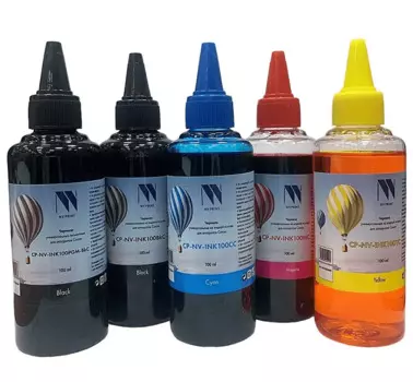 Чернила NVP NV-INK100-Cpd-5 комплект 5 цветов (пигментные Bk + водные Bk,C,M,Y) по 100 мл