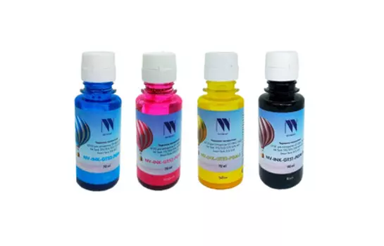 Чернила NVP NV-INK-GT53/52-4 для HP DeskJet GT 5810, 5820, 5822, Ink Tank 115, 310, 315, 319, 410, 419, 415, Smart Tank 515, 615, комплект 4 цвета (пи