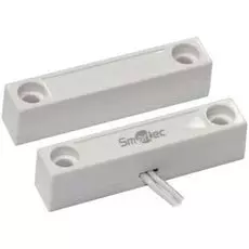 Датчик Smartec ST-DM122NO-WT магнитоконтактный, НР, 50Вт 220 В АС, балластное сопротивление 20 кОм, накладной для деревянных дверей, зазор 25 мм, белы