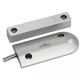 Датчик Smartec ST-DM146NC-SL магнитоконтактный, НЗ, накладной для металлических дверей, металлорукав, зазор 60 мм