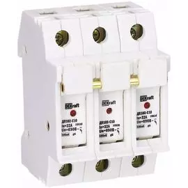 Держатель DEKraft 21385DEK предохр. типа C10 с LED индикацией 3P