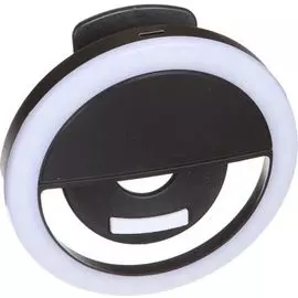 Держатель mObility УТ000023367 кольцевой с подсветкой для селфи, черный