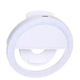 Держатель mObility УТ000023368 кольцевой с подсветкой для селфи, белый