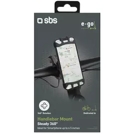 Держатель SBS TEERIDEHOLD360 для смартфона E-go, для велосипеда и самоката, 360, черный