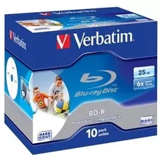 Диск BD-R Verbatim 43713 25 Gb, 6x, Jewel Case (10), Printable