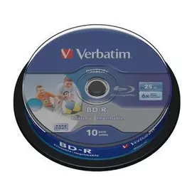 Диск BD-R Verbatim 43804 25ГБ, 6x, 10шт., Cake Box, Printable