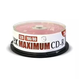 Диск CD-R Mirex 201274 700 Mb, 52х, Maximum, Cake Box, 25шт