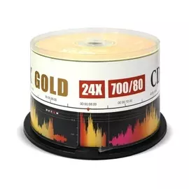 Диск CD-R Mirex 201793 700 Mb, 24х, Gold, Cake Box, 50шт