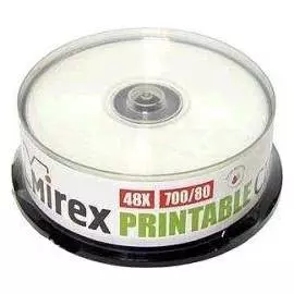 Диск CD-R Mirex UL120038A8M 700MB 48x Printable, Cake Box 25шт