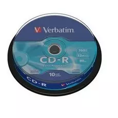 Диск CD-R Verbatim 43437 700МБ, 80 мин., 52x, 10 шт., Cake Box , DL