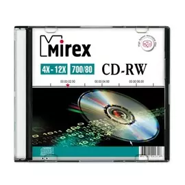 Диск CD-RW Mirex 202318 700 Mb, 12х, Slim Case, 1шт