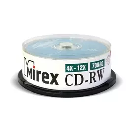 Диск CD-RW Mirex 202349 700 Mb, 12х, Cake Box, 25шт