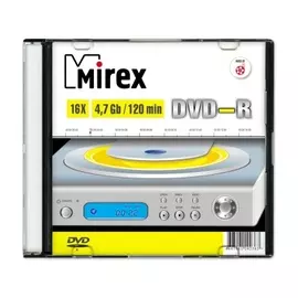 Диск DVD-R Mirex 202363 4.7 Gb, 16x, Slim Case, 1шт