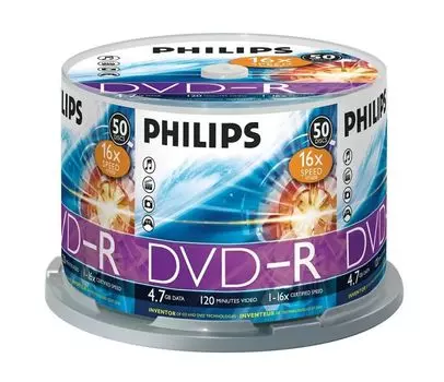 Диск DVD-R Philips DM4S6B50F/97 4.7 Gb, 16x, Cake Box (50)