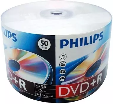 Диск DVD+R Philips DR416U50F/97 4.7 Gb, 16x, Bulk (50), Printable (50/600)