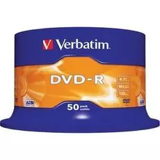 Диск DVD-R Verbatim 43548 4.7ГБ, 16x, 50 шт., Cake Box