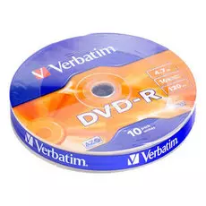 Диск DVD-R Verbatim 43729 4.7Gb 16x Cake Box (10шт) (43729)