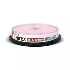 Диск DVD+RW Mirex 202639 4.7 Gb, 4x, Cake Box, 10шт