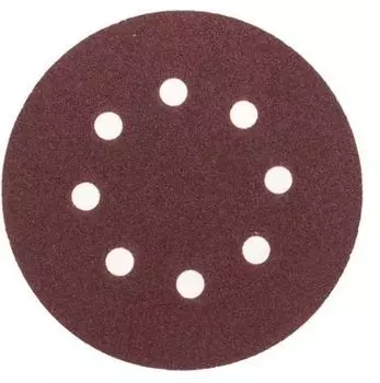 Диск KRANZ KR-91-1165 абразивный на ворсовой основе, на липучке, перфорированный, P60, 125мм, 10 шт.
