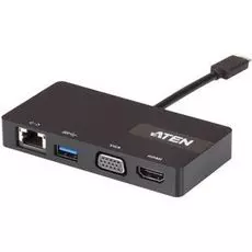 Док-станция Aten UH3232-AT 4хUSB 3.1 Gen 1+VGA+HDMI+RJ45, питание от шины, некаскадируемый