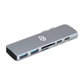 Док-станция Digma DS-815UC_G 2*USB 3.0, HDMI, 2*USB Type-C, TF/microSD/SD reader, серый