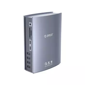 Док-станция Orico ORICO-TB3-S3-EU-GY-BP 15-в-1 Thunderbolt 3, на 2xThunderbolt 3, 2xType-C, 1xUSB3.1 Gen 2 Type-A, 2xUSB3.1 Gen 1 Type-A, 2xUSB2.0 Typ