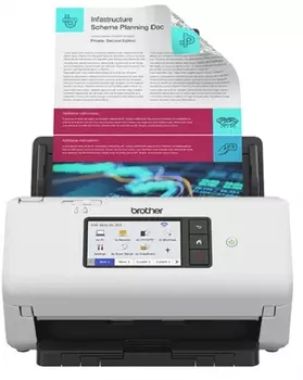 Документ-сканер Brother ADS-4700W 40 стр/мин, цветной, 1200 dpi, Duplex, ADF80, Wi-Fi, USB 3.0,Touch Screen 10,9 см, Scan to Net, Ex.ADS-2800W