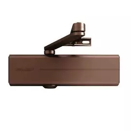 Доводчик Abloy DC200 шестеренно-реечный, EN2-4, с антивандальным клапаном, back check, регулировка тяги по высоте и преднатяжение пружины, коричневый.
