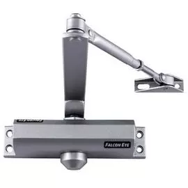 Доводчик Falcon Eye FE-B3W (серебро) на дверь весом 45-65кг. Литой алюминевый корпус, регулируемая скорость закрытия, используется незамерзающее масло