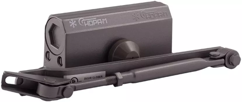 Доводчик НОРА-М 2S-F дверной морозостойкий с фиксацией - Графит (бронза)