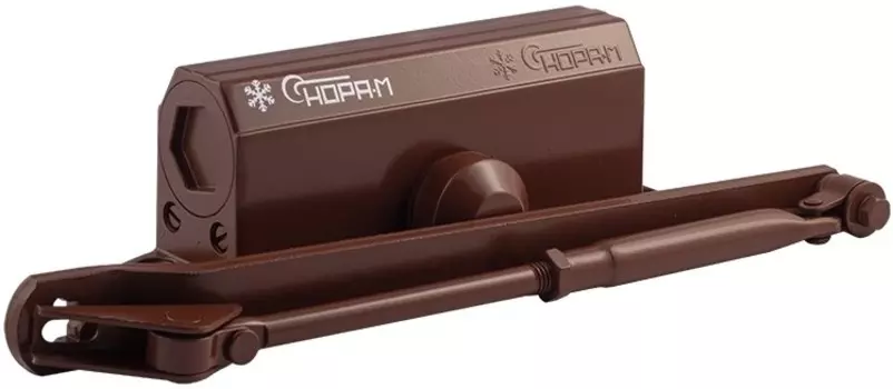 Доводчик НОРА-М 3S-F дверной бол. морозостойкий с фиксацией - Коричневый