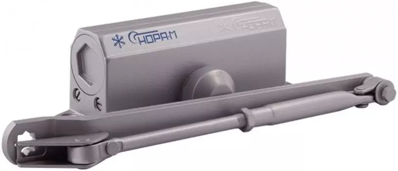 Доводчик НОРА-М 3S-F дверной бол. морозостойкий с фиксацией - Серый