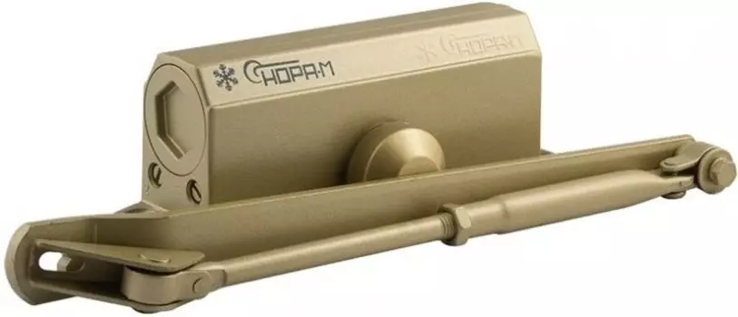 Доводчик НОРА-М 3S-F дверной бол. морозостойкий с фиксацией - Золото