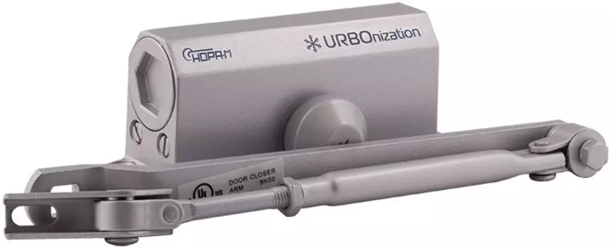 Доводчик НОРА-М 510F URBOnization дверной с фиксацией - Серый