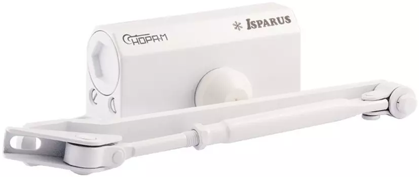Доводчик НОРА-М Isparus 410F дверной с фиксацией - Белый