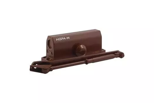 Доводчик НОРА-М ISPARUS 450 (коричневый) НОРА-М 19300 для дверей весом 120 - 170 кг. Класс доводчика EN6-7. двухскоростной, с рычажной тягой, установо