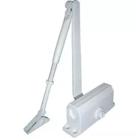 Доводчик Oubao E-602D (белый) для дверей весом до 50 кг, двухскоростной, фиксация открытого положения, установочный размер 132х20 мм