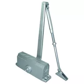 Доводчик Oubao E-603D (серебро) для дверей весом до 75 кг, двухскоростной, фиксация открытого положения, установочный размер 168х19 мм