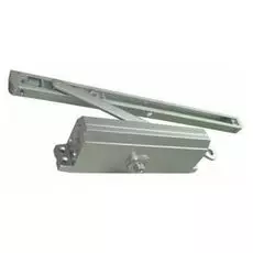 Доводчик Oubao E-605D (серебро) для дверей весом до 120 кг, двухскоростной, фиксация открытого положения, установочный размер 230х19 мм