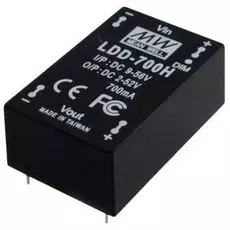 Драйвер светодиодный Mean Well LDD-700H Монтаж: на плату; IP67, вход 9…56В DC, выход 700мА/5…52В, вход вкл-выкл и регулировки яркости свечения, DIP24(