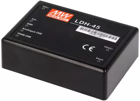 Драйвер светодиодный Mean Well LDH-45A-1050 вход 9…18В DC, выход 1050мА/12…43В, удаленное вкл/выкл, регулировка яркости свечения, пластиковый герметич