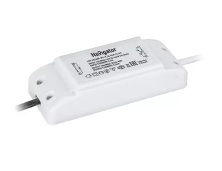 Драйвер светодиодный Navigator ND-P40-1000mA-IP40 61 547 для светодиодных ультратонких панелей серии NLP-S1-40, IP40, 40Вт, вх. 176-264В/вых. 25-40В D