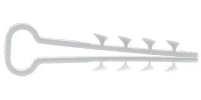 Дюбель-хомут EKF plc-cd1-6x12w (6х12 мм) для плоского кабеля белый (100 шт.)