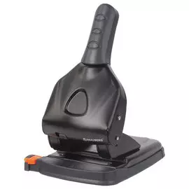 Дырокол BRAUBERG Heavy duty 228496 металлический, до 65 л, эргономичный, черный