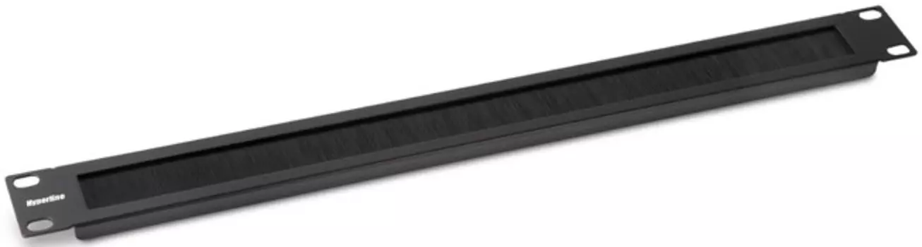 Фальшпанель Hyperline BPB19-1U-RAL9004 на 1U, с щеточным вводом, цвет черный (RAL 9004)